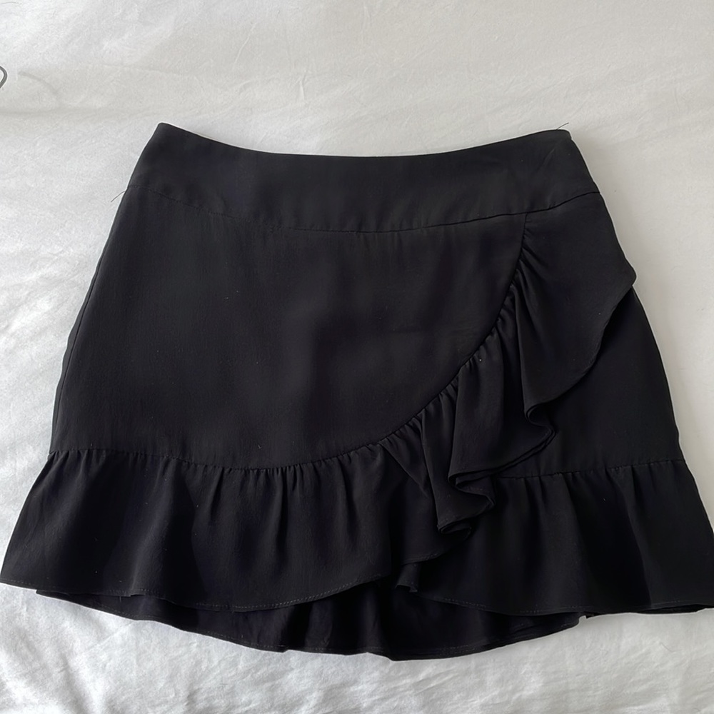 Sézane black silk skirt